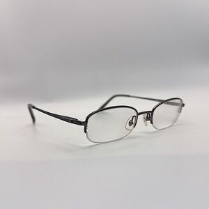 Nikon NL-401 Gray Half-Rim Oval Eyeglass Frames Glasses Japan Unisex Vintage